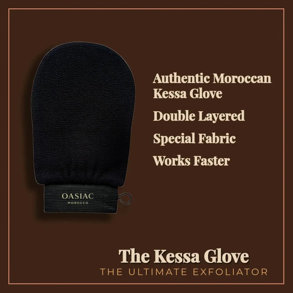 Moroccan Kessa Exfoliating Glove, Deep Body Scrub Hammam Mitt