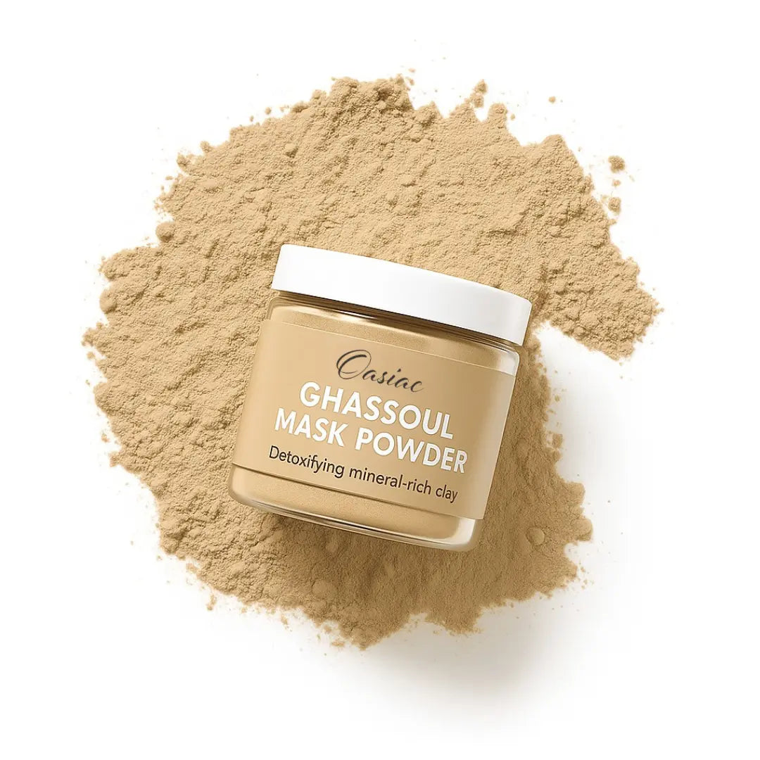 100g jar of Moroccan Ghassoul Clay Mask for face and hair detox